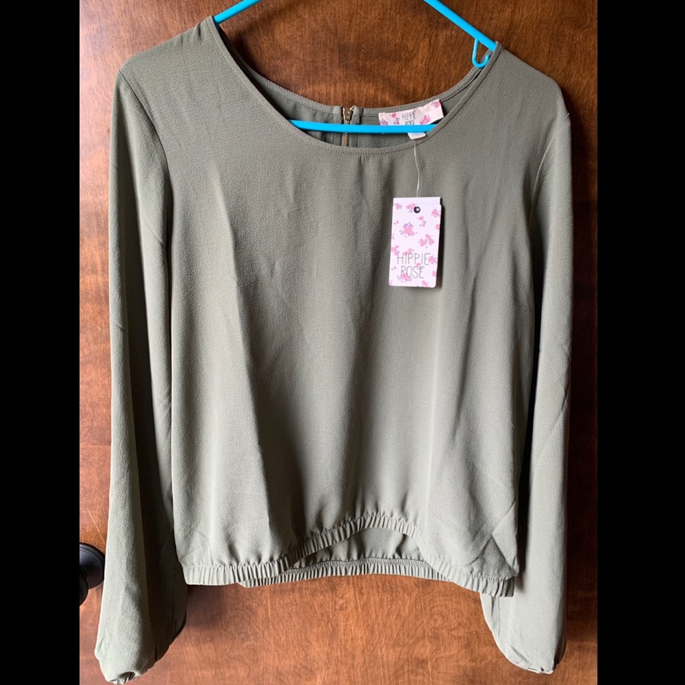 NWT olive green top